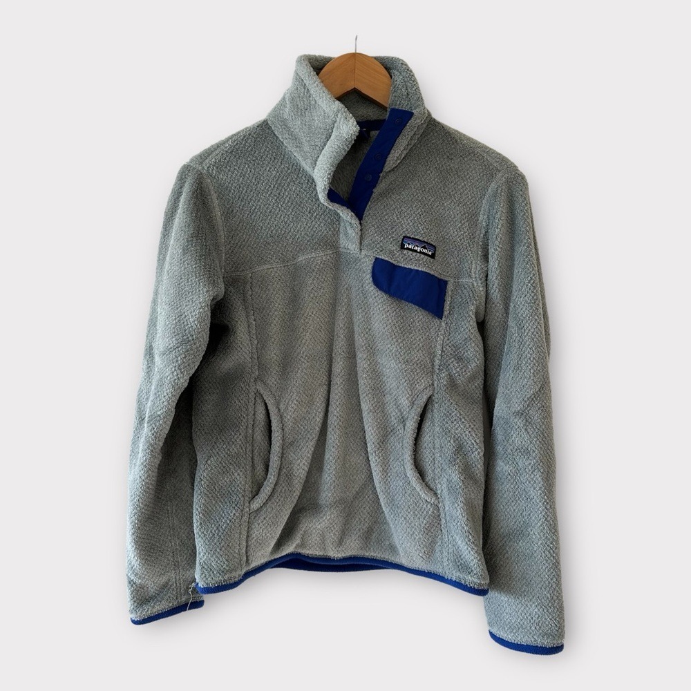 Patagonia Gray Re-Tool Fleece Snap Pullover Women's Size Small